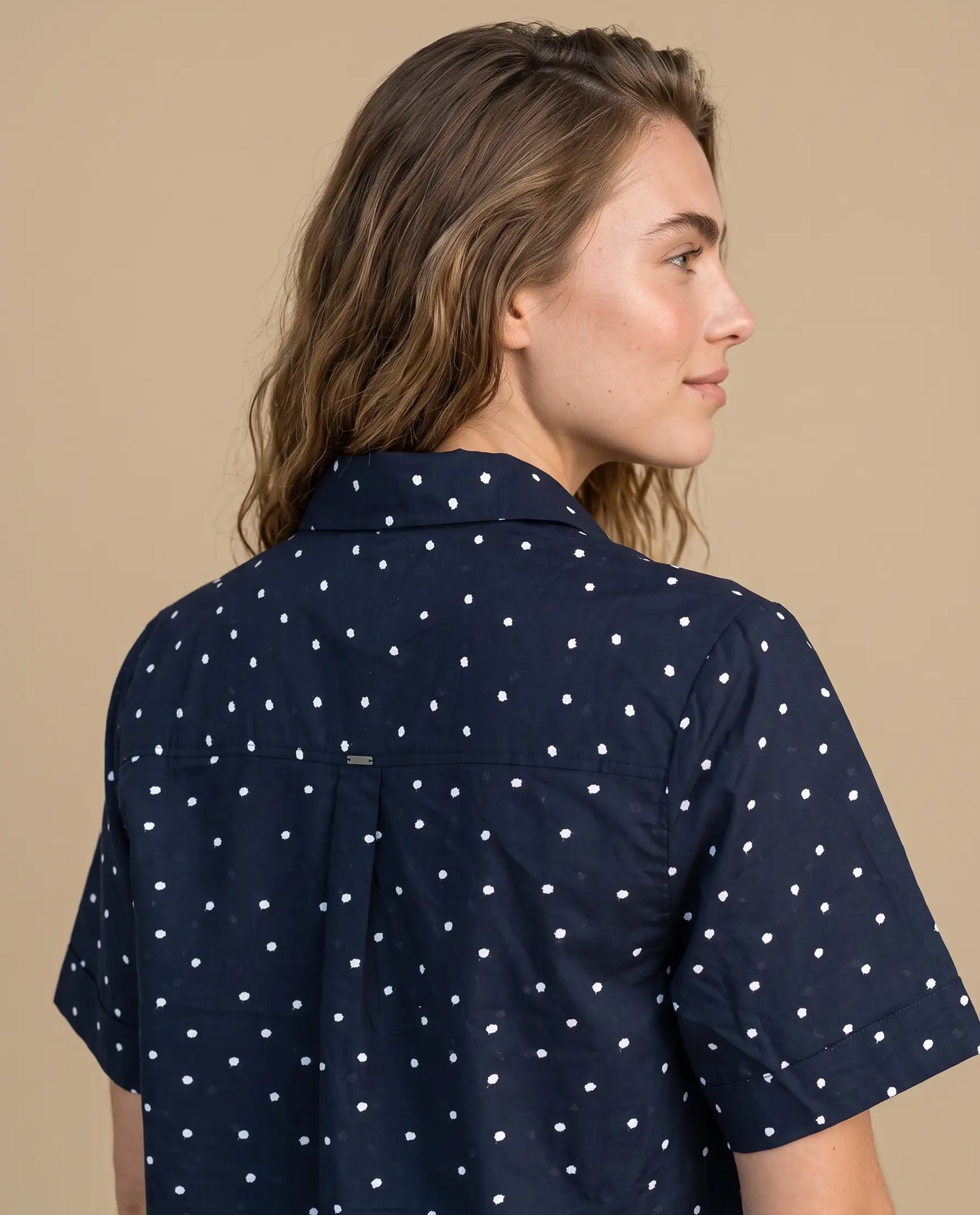 Camisa manga corta lunares azul - Azul