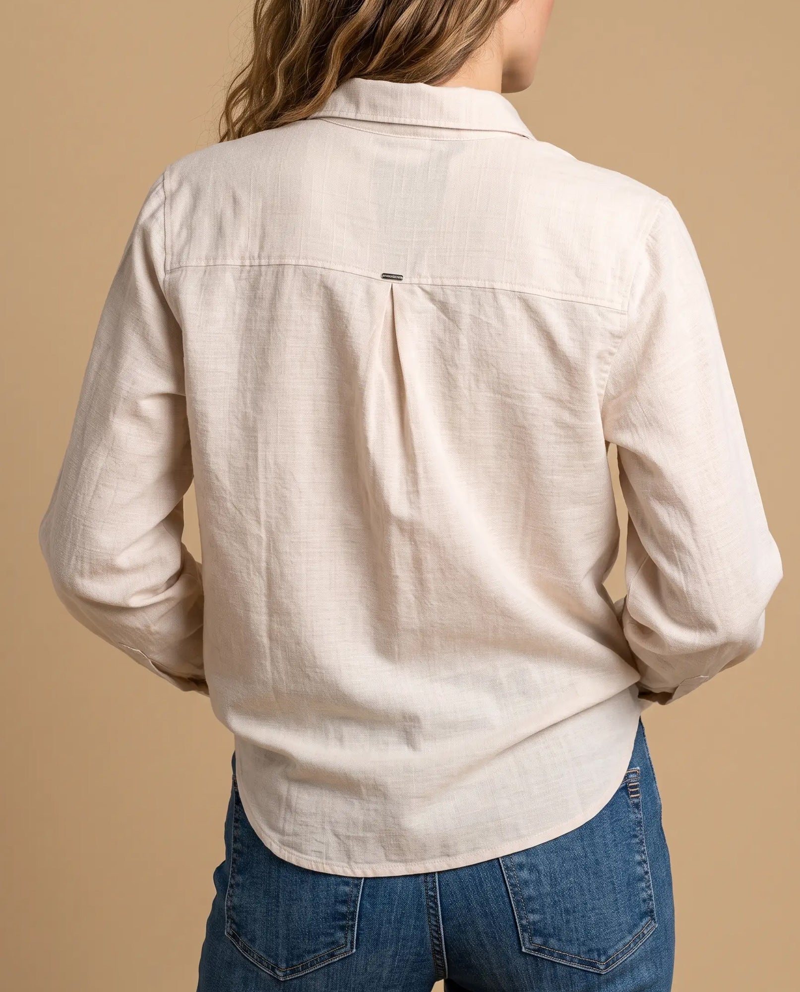 Camisa manga larga algodón clásica - Beige 34_913H009_BEI161406_4