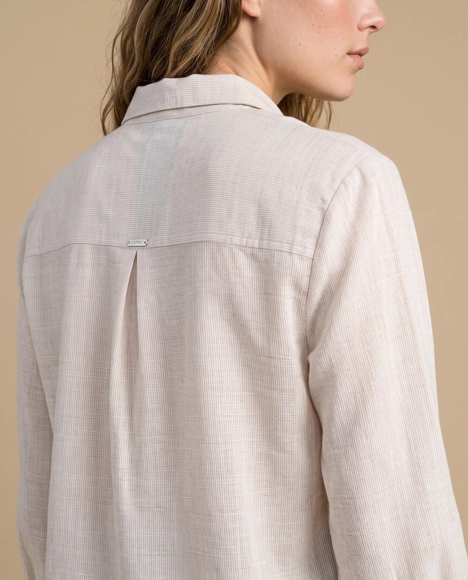 Camisa manga larga algodón clásica - Beige 34_913H009_BEI161406_7