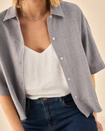Camisa Oversized Manga Corta Premium - Gris