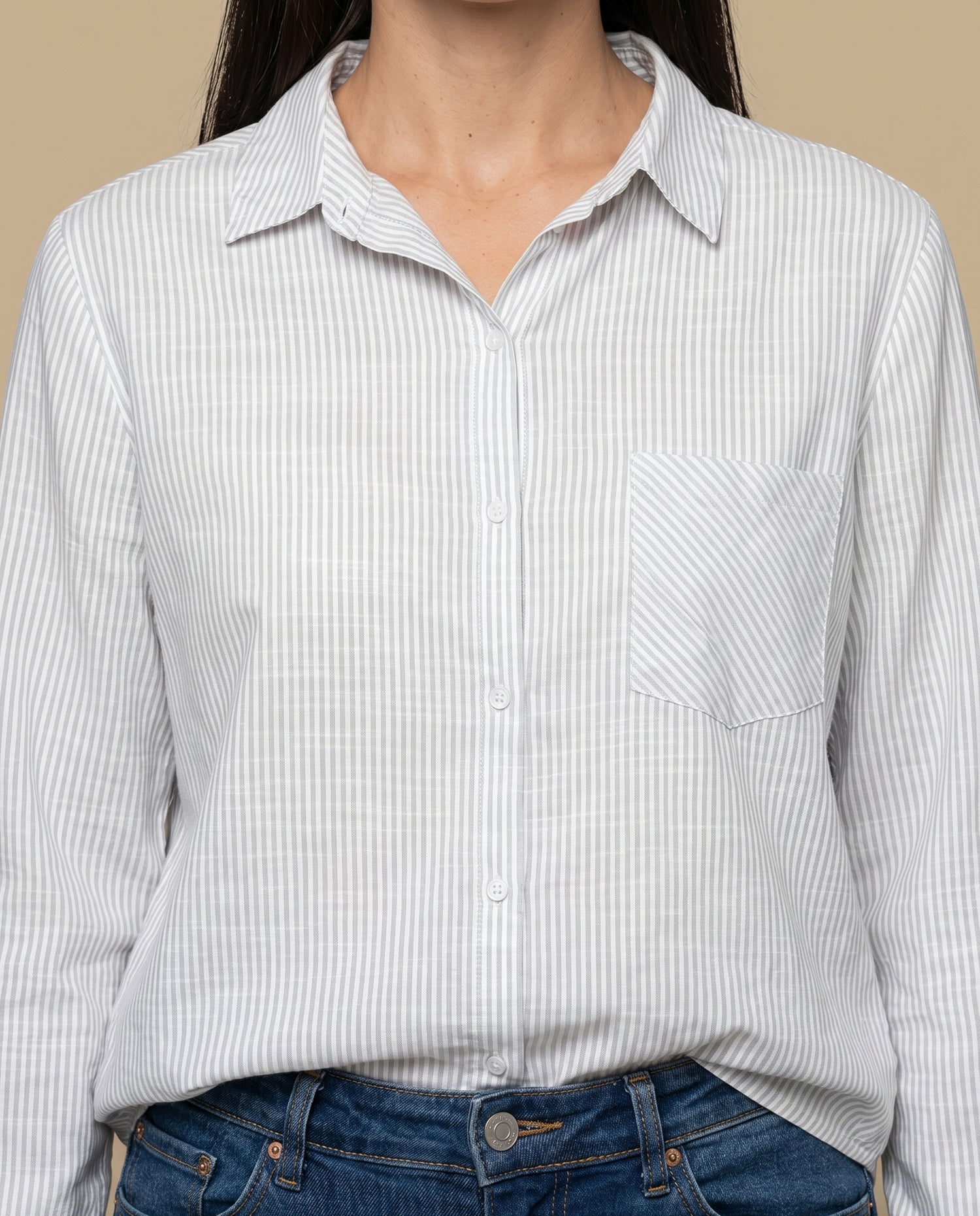 Camisa manga larga rayas - Verde