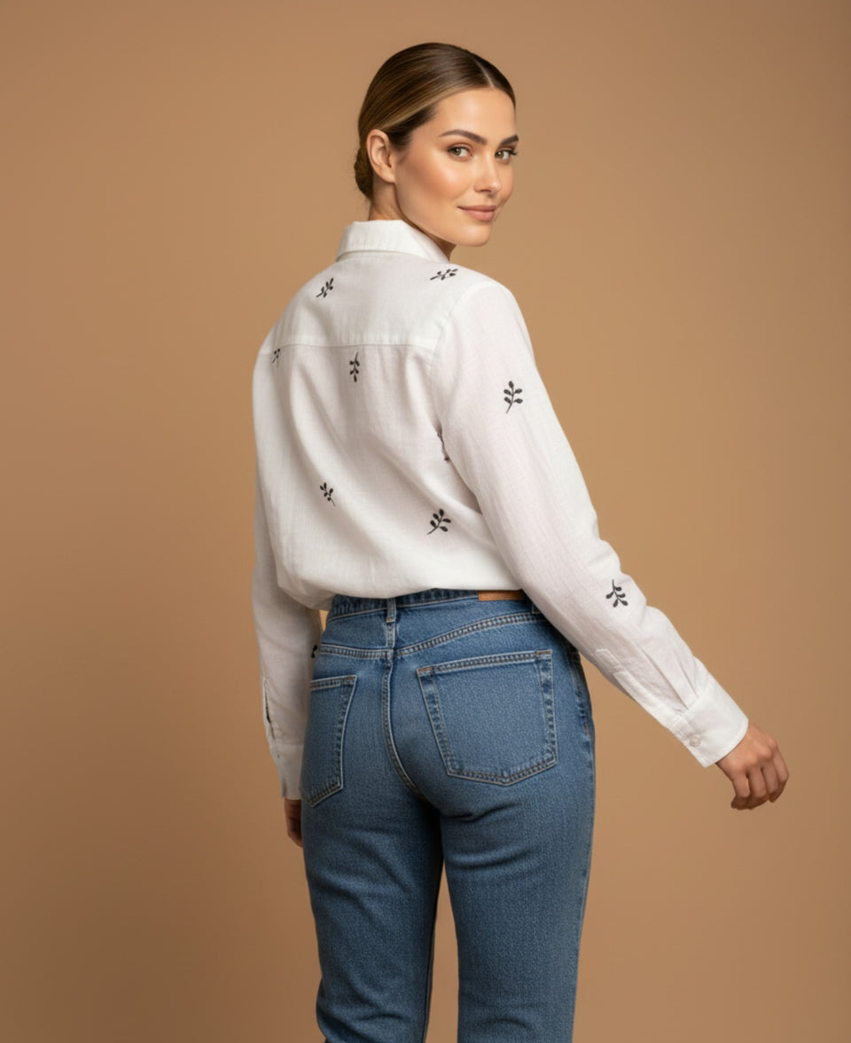 Camisa con Estampado Botánico - Crudo 34_919G303_CRU144500_1