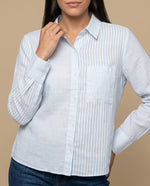 Camisa con Rayas Verticales Clásicas - Azul