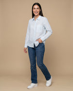 Camisa con Rayas Verticales Clásicas - Azul