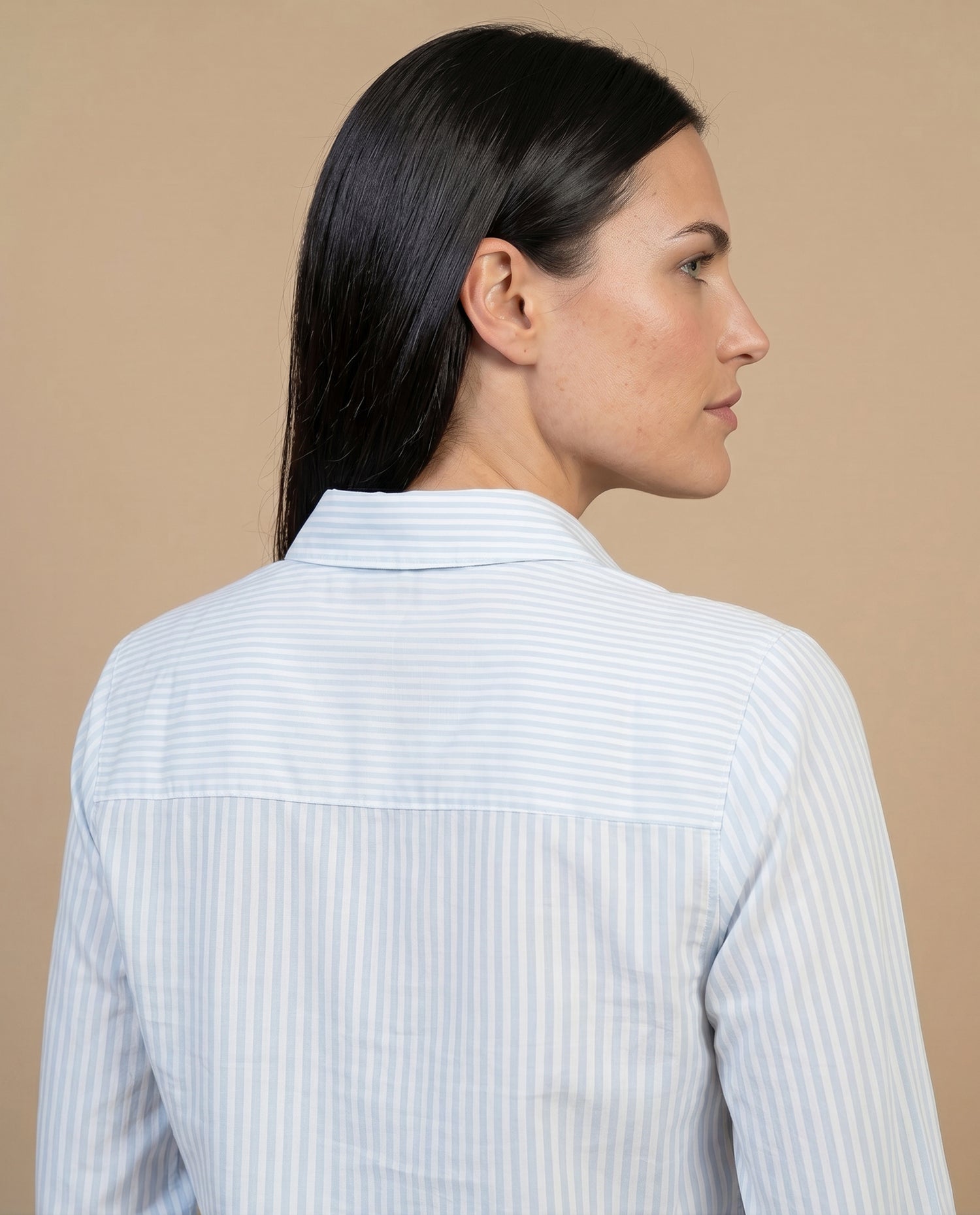 Camisa con Rayas Verticales Clásicas - Azul