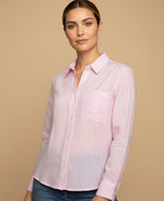 Camisa con Rayas Verticales Clásicas - Rosado