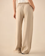 Pantalón con elástico posterior para mujer - Caqui