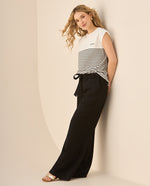 Pantalón con elástico posterior para mujer - Negro