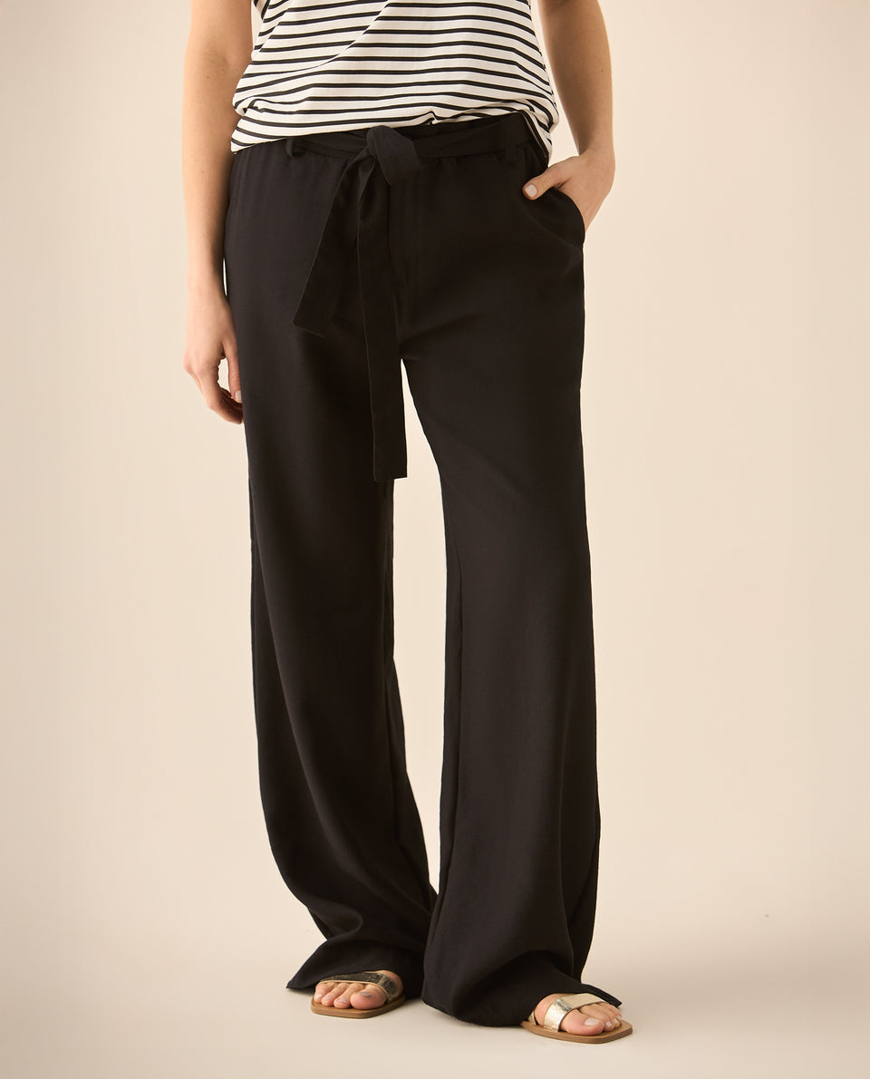 Pantalón con elástico posterior para mujer - Negro 34_932G300_NEG190303_3