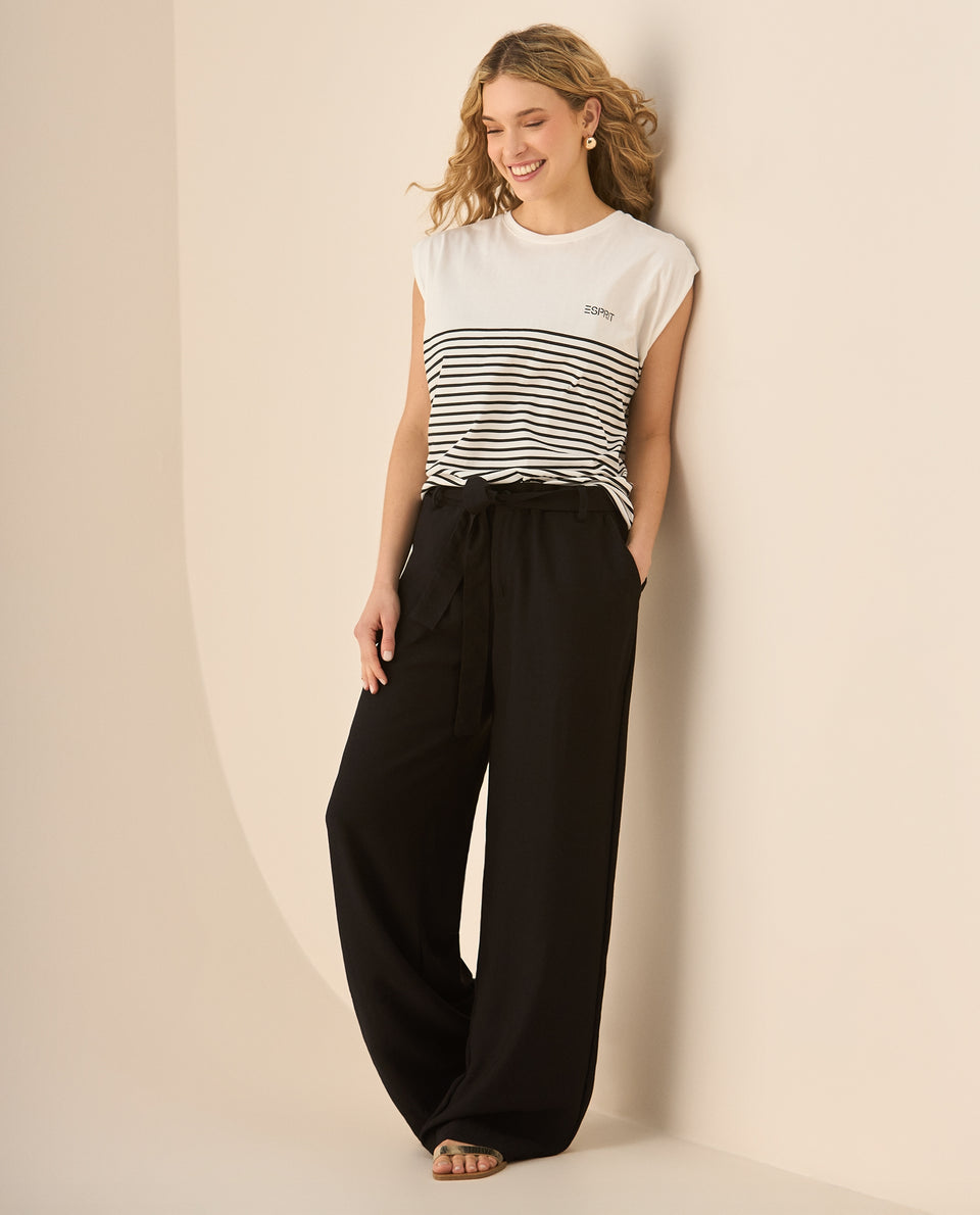 Pantalón con elástico posterior para mujer - Negro 34_932G300_NEG190303_7