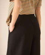 Pantalón clásico de silueta amplia para mujer - Negro