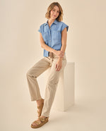Pantalón Cargo con Cordón Ajustable - Beige
