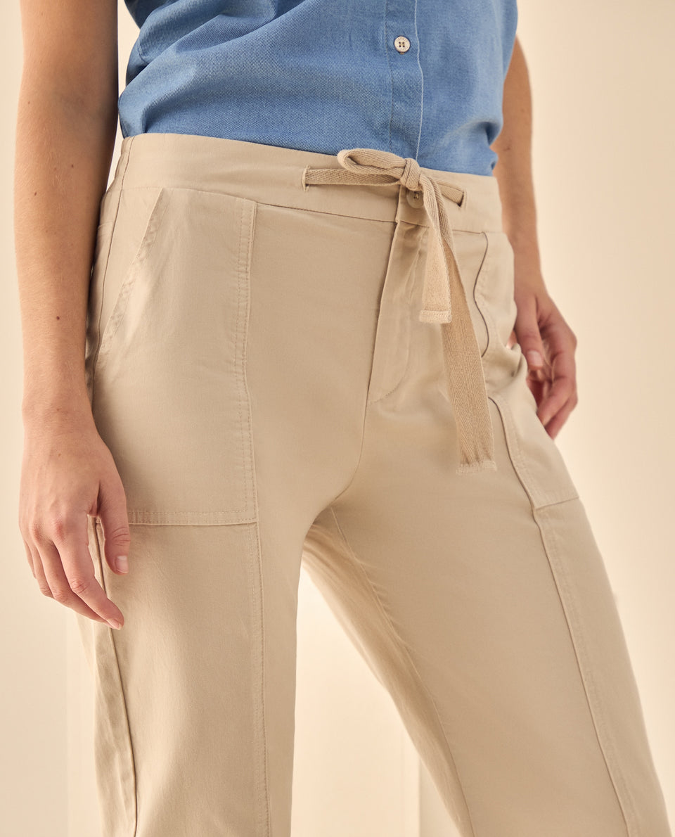 Pantalón Cargo con Cordón Ajustable - Beige 34_933G004_BEI130607_5