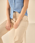 Pantalón Cargo con Cordón Ajustable - Beige