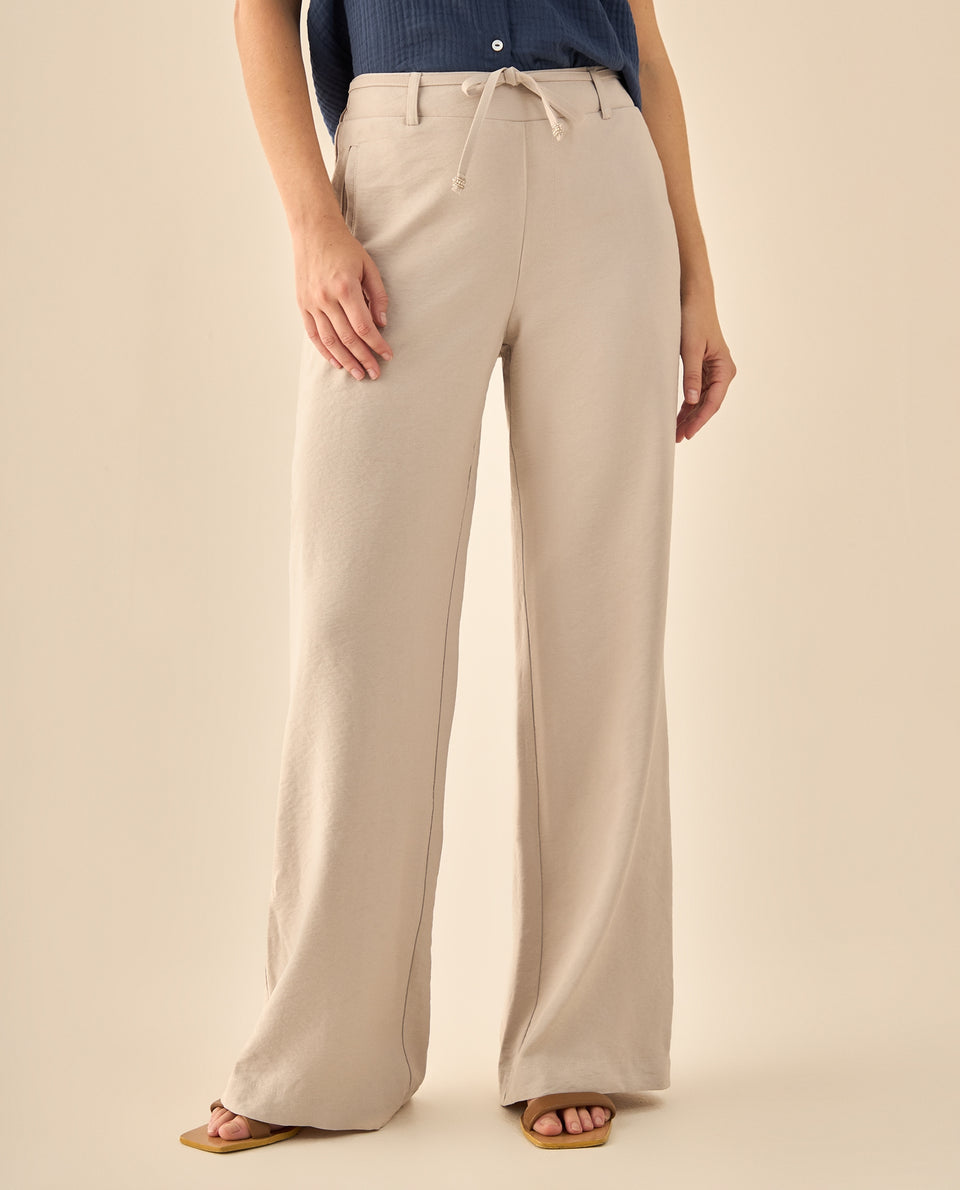 Pantalón Wide Leg con Cordón Ajustable - Beige 34_933G005_BEI130607_6