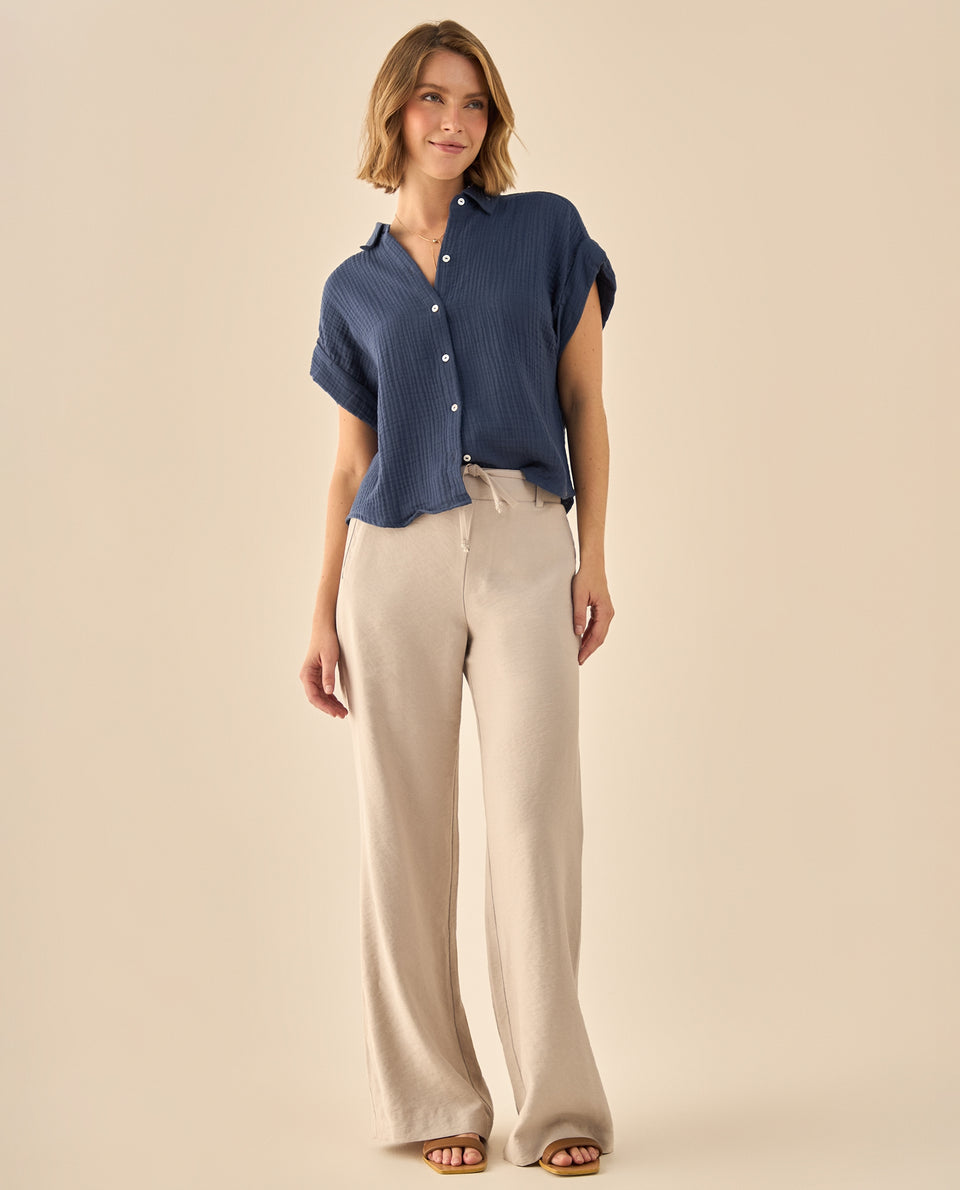 Pantalón Wide Leg con Cordón Ajustable - Beige 34_933G005_BEI130607_7