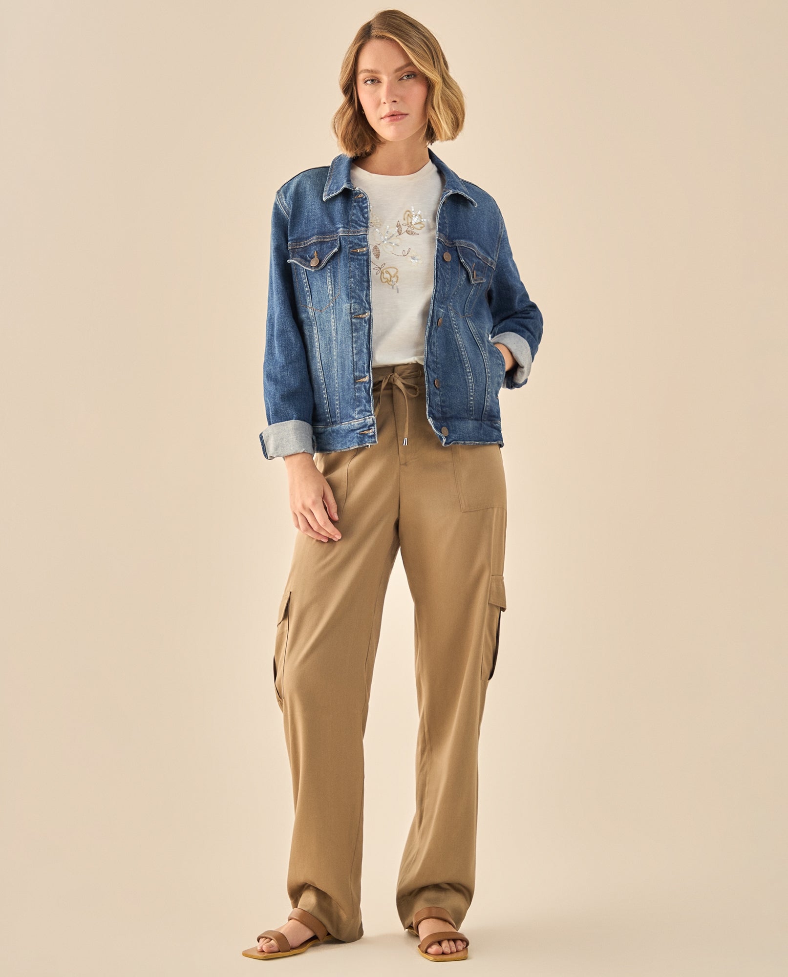 Pantalón Cargo con Bolsillos Funcionales - Verde 34_933G008_VER170208_0