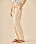 Pantalón Fluido con Cordón Ajustable - Beige