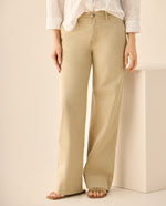 Pantalón clásico de silueta recta para mujer - Beige