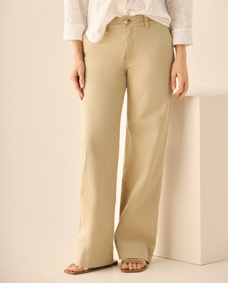 Pantalón clásico de silueta recta para mujer - Beige 34_933G030_BEI130607_3