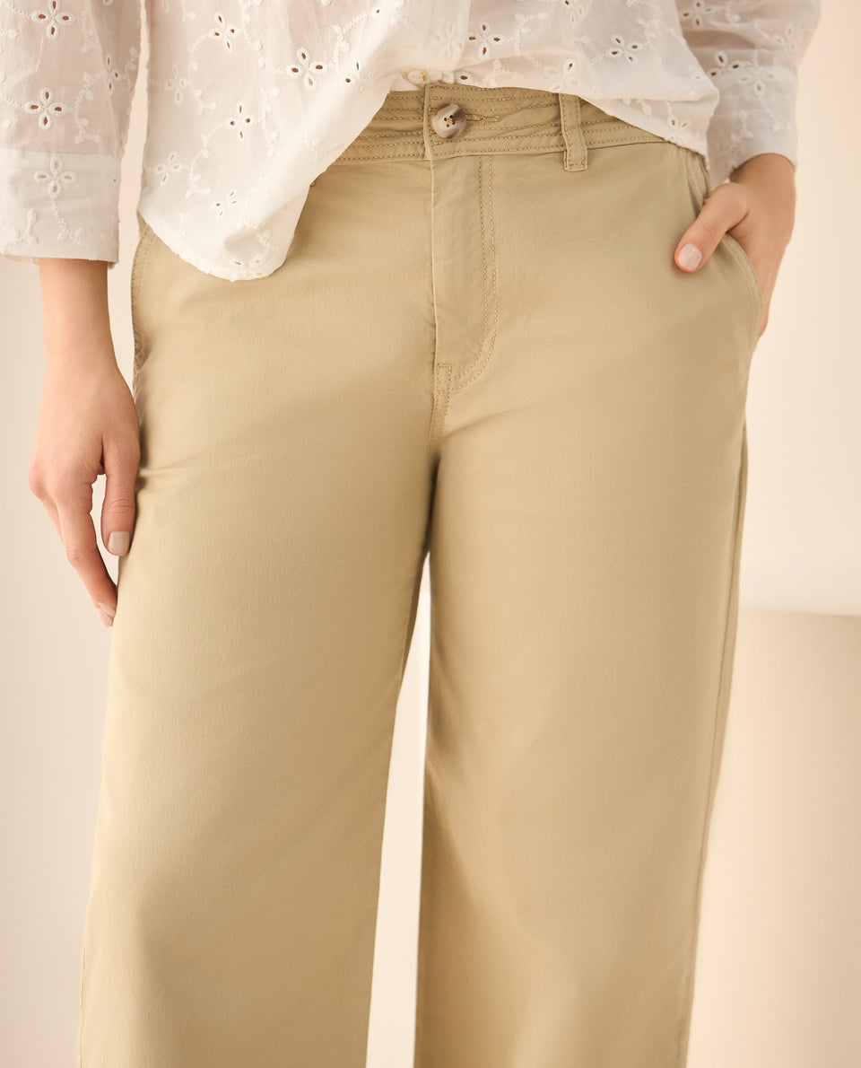 Pantalón clásico de silueta recta para mujer - Beige 34_933G030_BEI130607_4