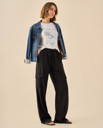 Pantalón Cargo con Cintura Elástica - Negro