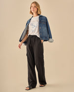 Pantalón Cargo con Cintura Elástica - Negro