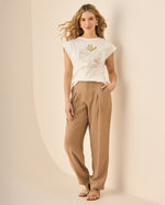 Pantalón de bota recta para mujer  - Caqui