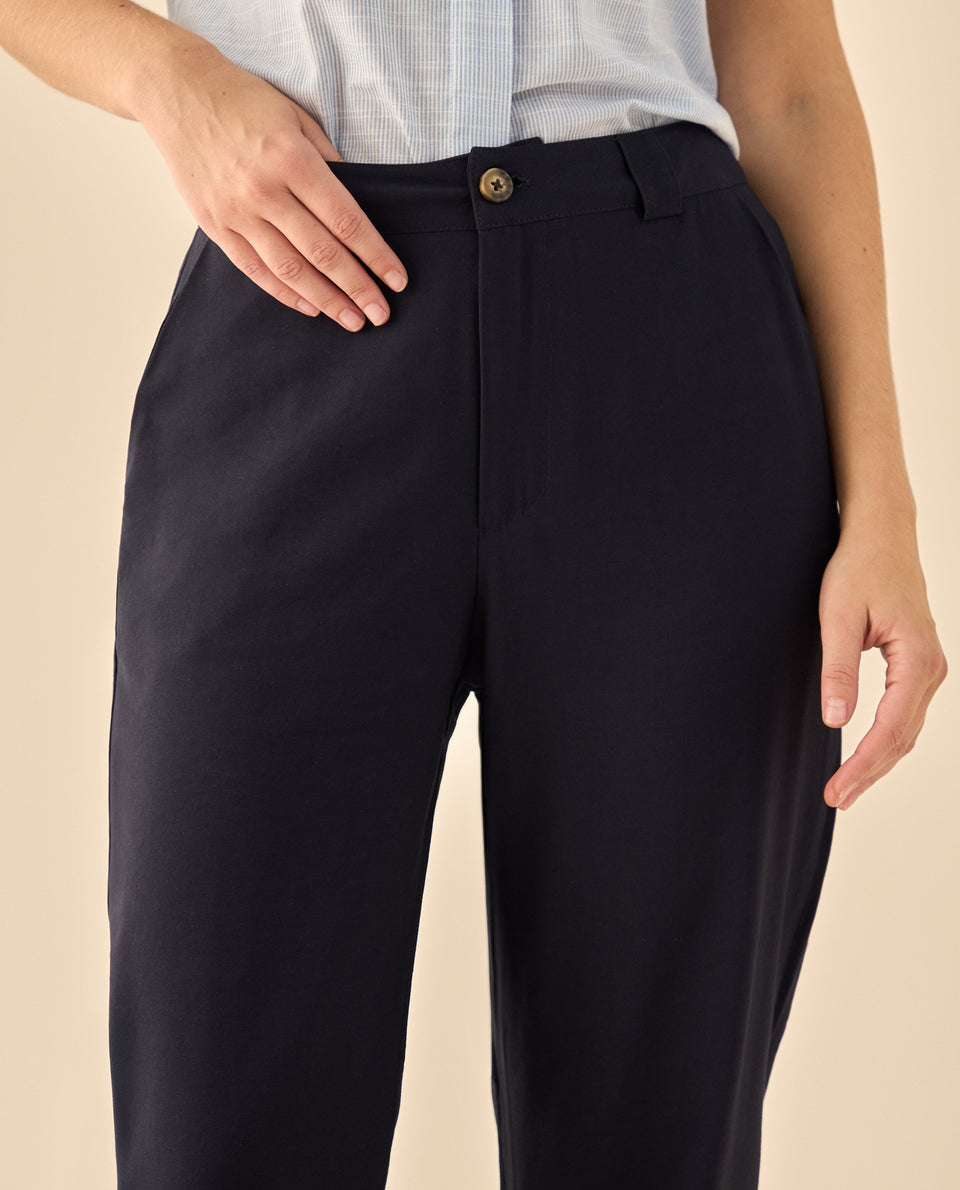 Pantalón con Botón Dorado - Azul 34_933G302_AZU194042_5