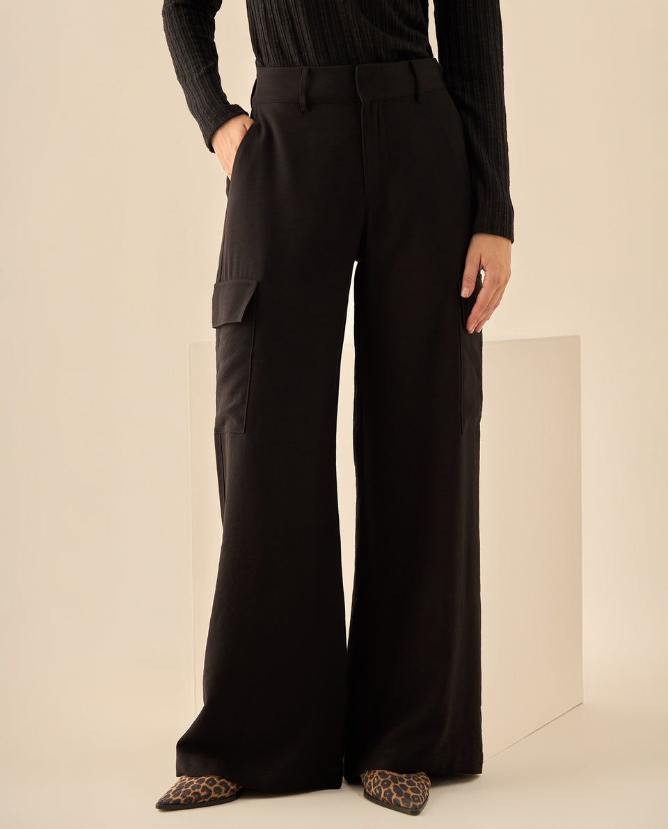 Pantalón Cargo de Tiro Alto Pierna Ancha - Negro 34_939G004_NEG190303_3
