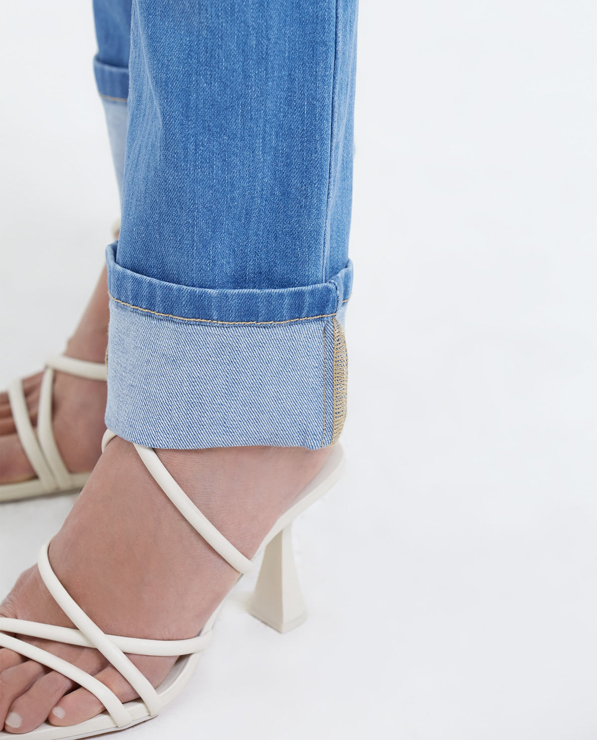 Jean Straight de tiro alto para mujer - Azul