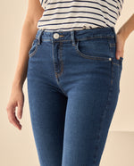 Jeans Skinny con Stretch Tiro Medio - Azul
