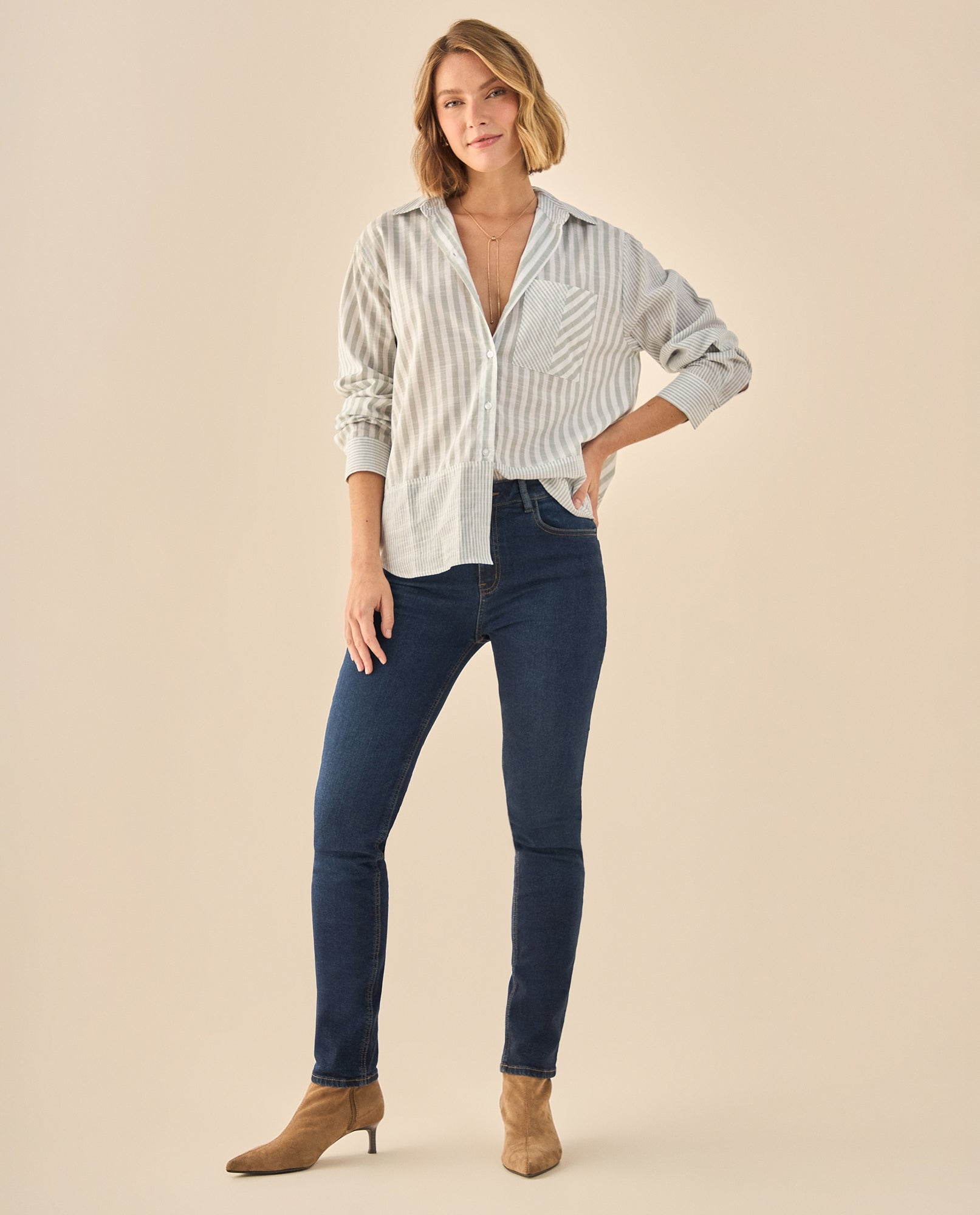 Pantalón con Stretch Natural - Azul 34_973G307_AZU194027_0
