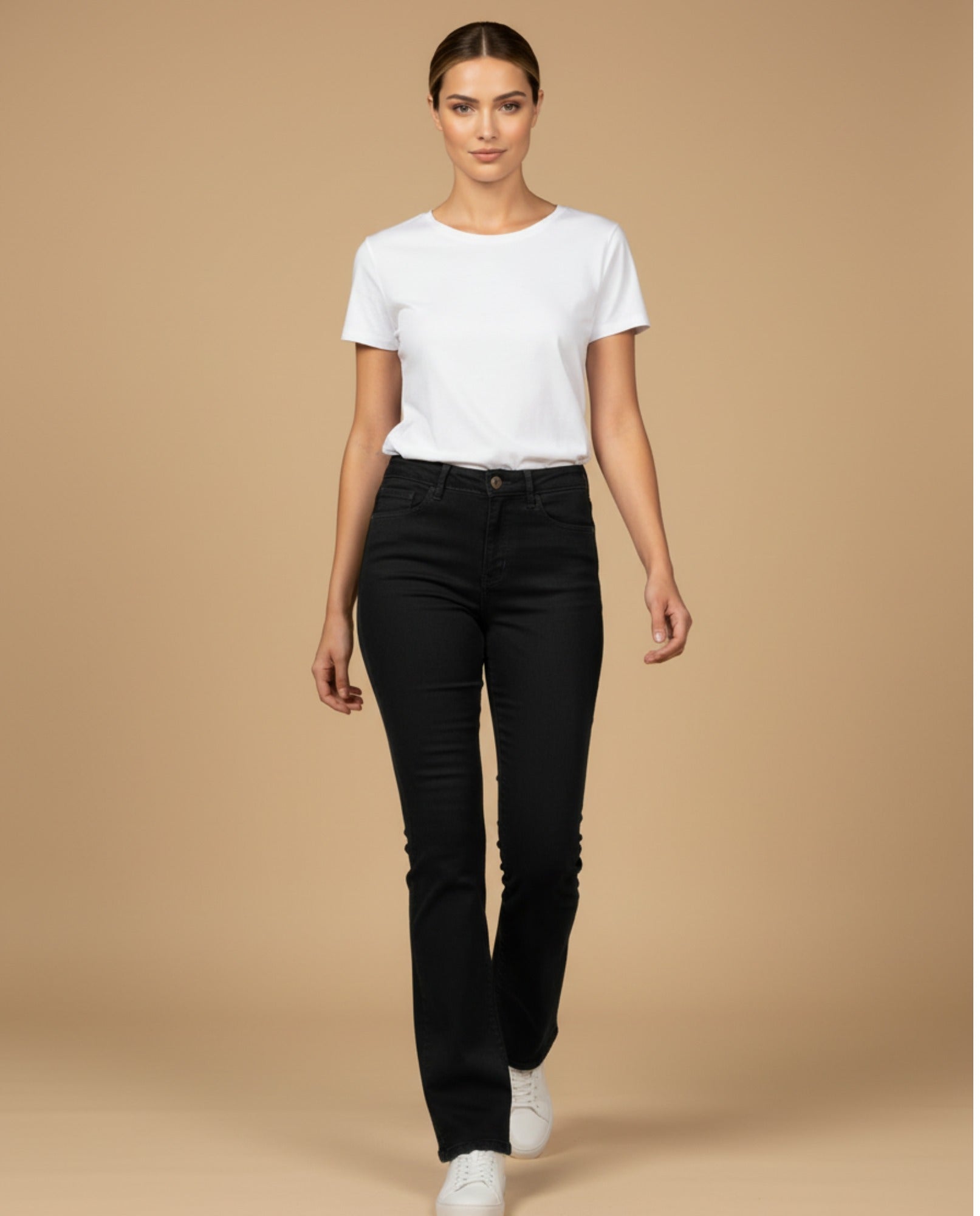 Jean recto cinco bolsillos para mujer - Negro 34_973G308_NEG190303_0