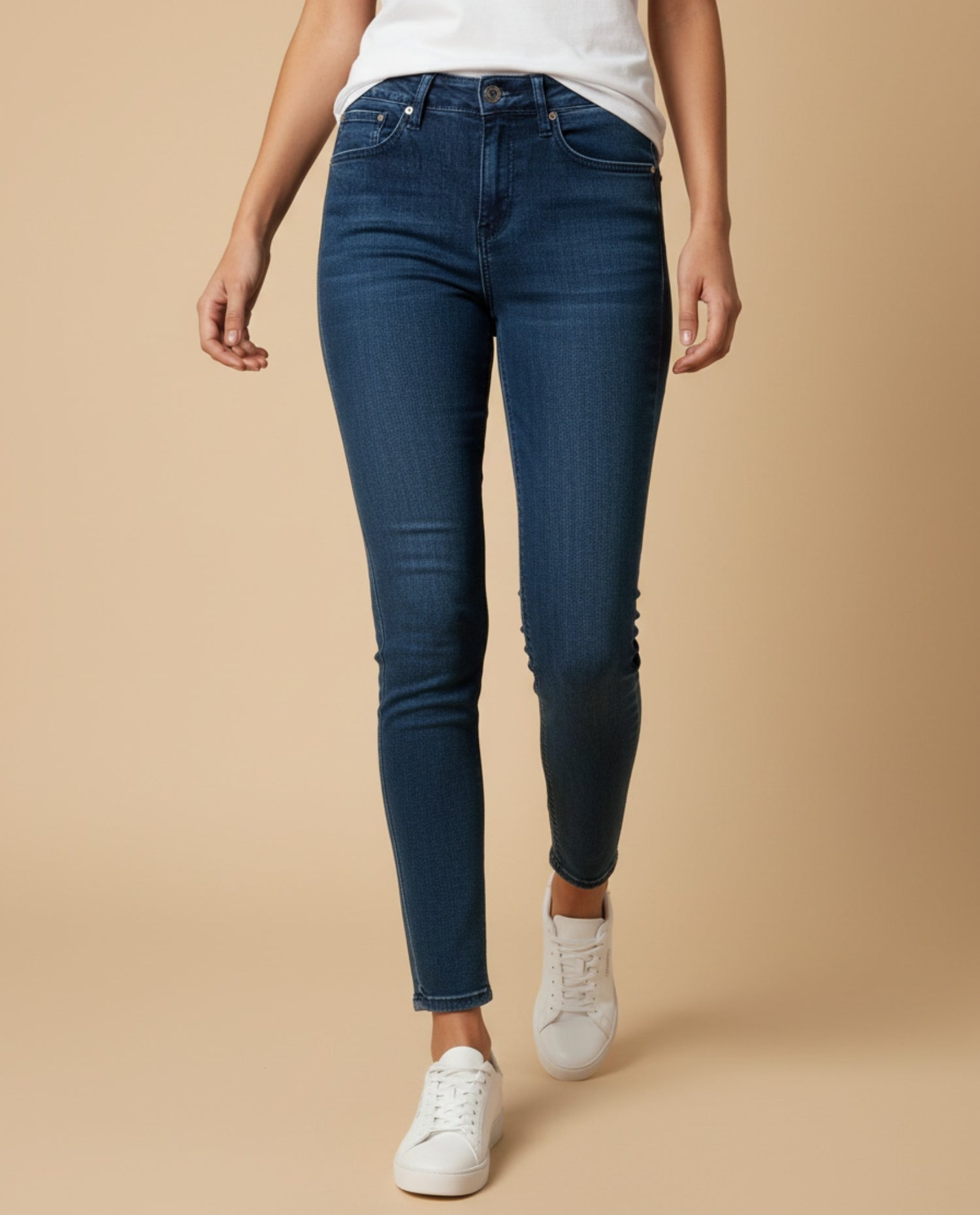Jean skinny cinco bolsillos para mujer - Azul