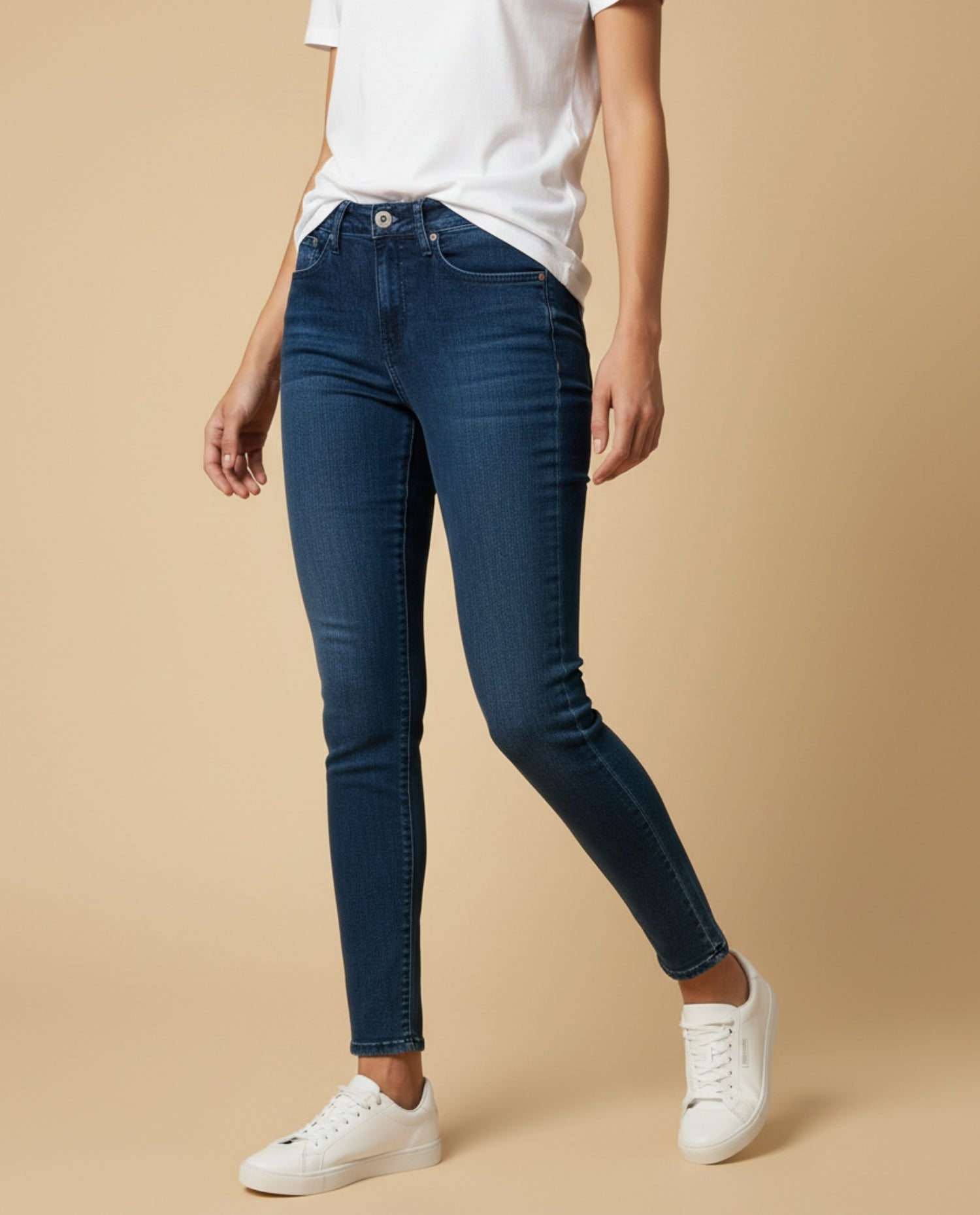 Jean skinny cinco bolsillos para mujer - Azul
