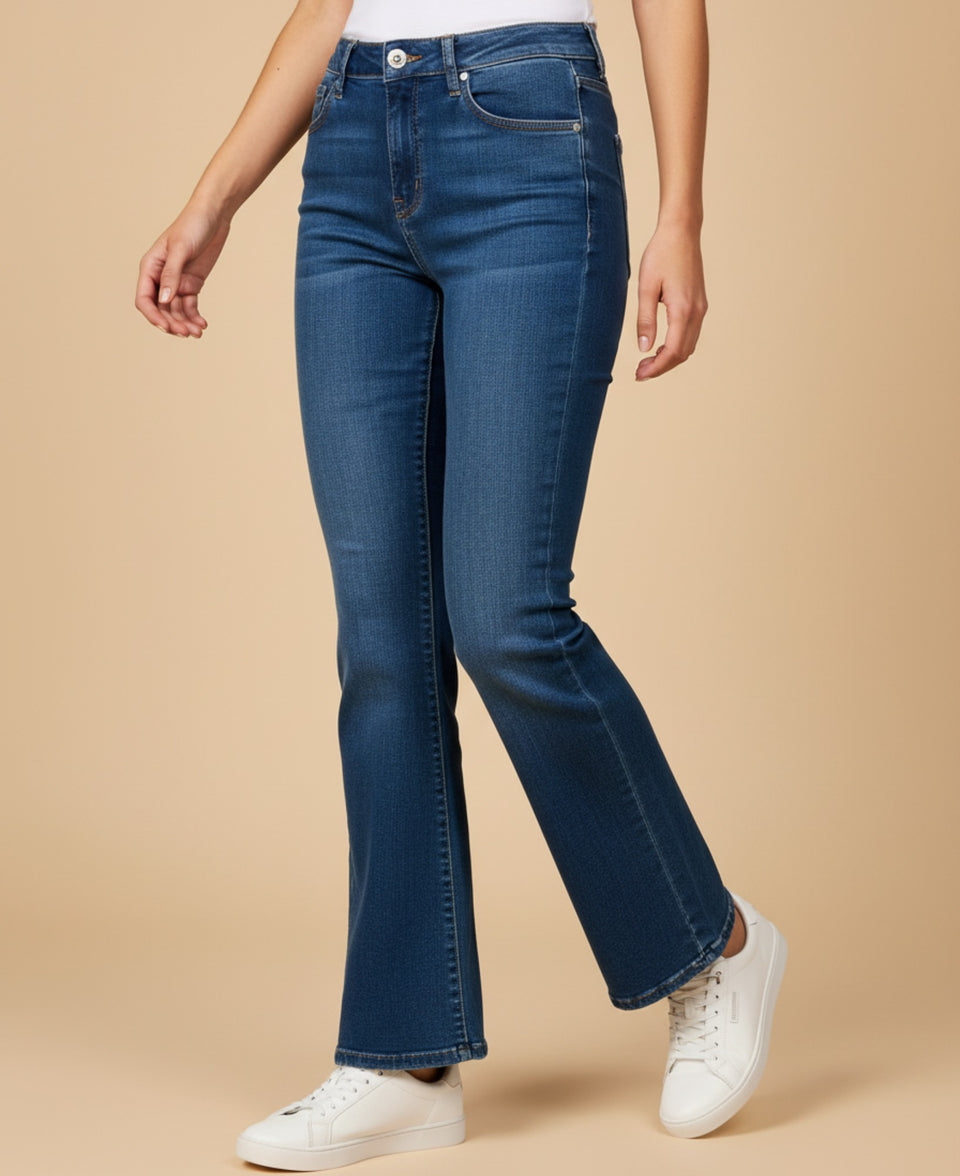 Jean bootcut tiro alto cinco bolsillos para mujer - Azul 34_973G312_AZU174027_3