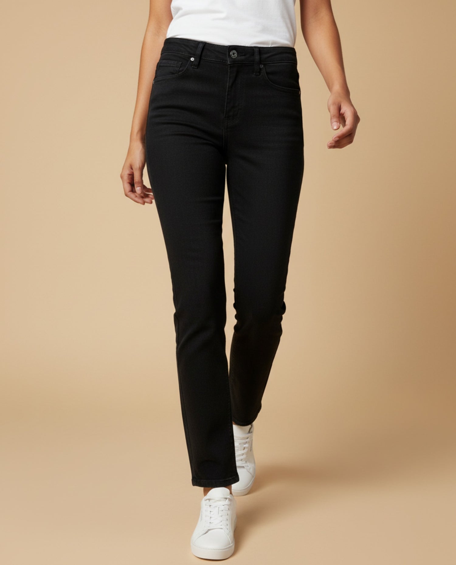 Jean skinny cinco bolsillos para mujer - Negro