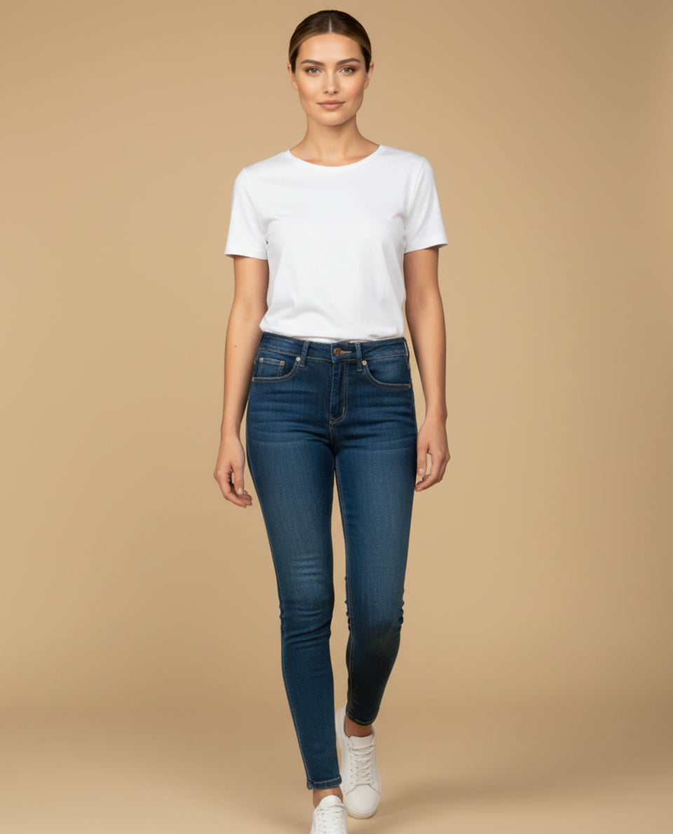 Jean skinny tiro alto cinco bolsillos para mujer - Azul 34_979G302_AZU193933_2