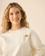 Buzo con lentejuelas para mujer - Crudo